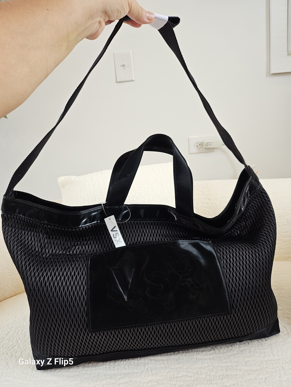 VSX Black Mesh Tote Bag - Sporty Everyday Carry